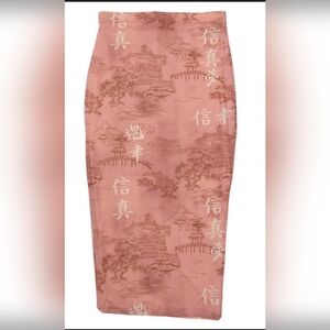 Y2K PrettyLittleThing (PLT) Shape Rose Printed Mesh Midi Skirt